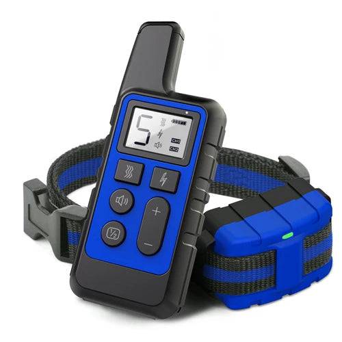 Blue Dog Training Collar 500m Control Trainer Device Vibration / Electrostatic pulse / Warning Stop Bark Deterrents - TrendyPet's Zone