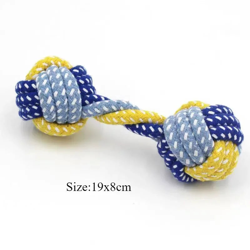 Blue Dumbbell Rope Chew Toy for Puppies Teething & Anxiety Relief TrendyPet's Zone