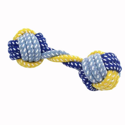Blue Dumbbell Rope Chew Toy for Puppies Teething & Anxiety Relief TrendyPet's Zone
