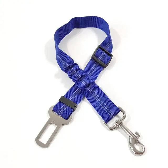 Blue Elastic Pet Supplies Car Seat Belt Dog Seat Belt Dog Leash Vehicle Belt Adjustable Cushioning Elastic Reflective Safety Rope for Dog Cat - TrendyPet's Zone