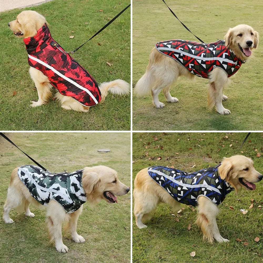 Blue-Green Large Breed Coat Waterproof Reflective Warm Winter Jacket for Big Dogs - TrendyPet's Zone