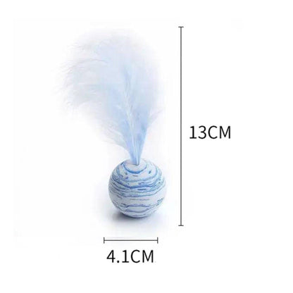 Blue Interactive Cat Toy Star Texture Feather Foam Ball - TrendyPet's Zone