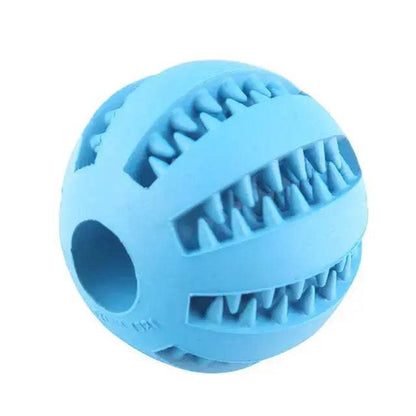 Blue Interactive Dog Ball Toys Dispenser Teaser Rubber Chew Toys for Small Big Pet Dogs Cats Tooth Mouth Cleaning Accessories Product - TrendyPet's Zone