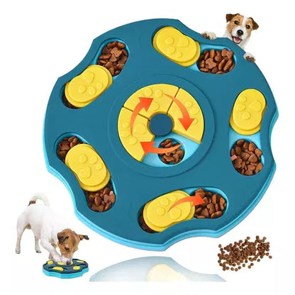 Blue interactive dog puzzle toy and slow feeder from TrendyPet's Zone designed to boost canine IQ and promote mindful eating.