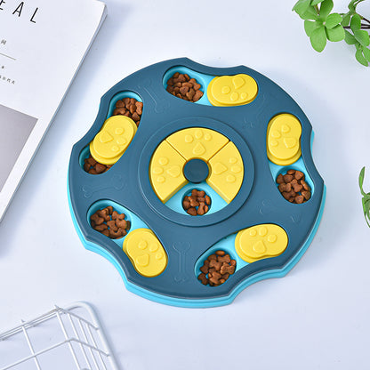 Blue interactive dog puzzle toy and slow feeder from TrendyPet's Zone designed to boost dog IQ and promote mindful eating.