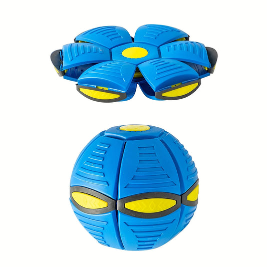 Blue interactive flying saucer ball dog toy from TrendyPet's Zone designed for outdoor play and training.