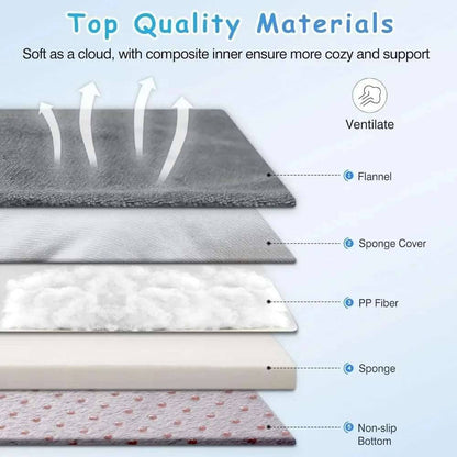 Blue Orthopedic Foam Dog Bed with Removable and Washable Cover for Large Dogs, Anti-Slip Bottom Jumbo Size 47" x 39" x 4" TRENDYPET'S ZONE