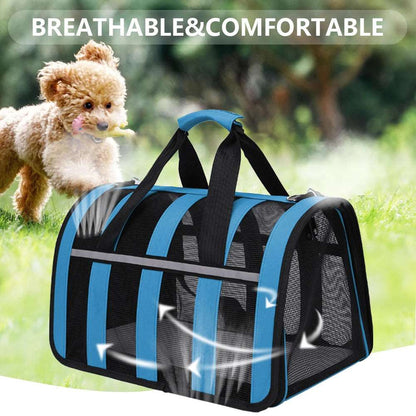 Blue Pet Carrying Bag Large Capacity Portable Breathable Shoulder Bag For Outdoor Use Suitable For All Seasons - TrendyPet's Zone