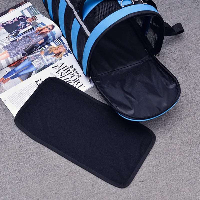 Blue Pet Carrying Bag Large Capacity Portable Breathable Shoulder Bag For Outdoor Use Suitable For All Seasons - TrendyPet's Zone