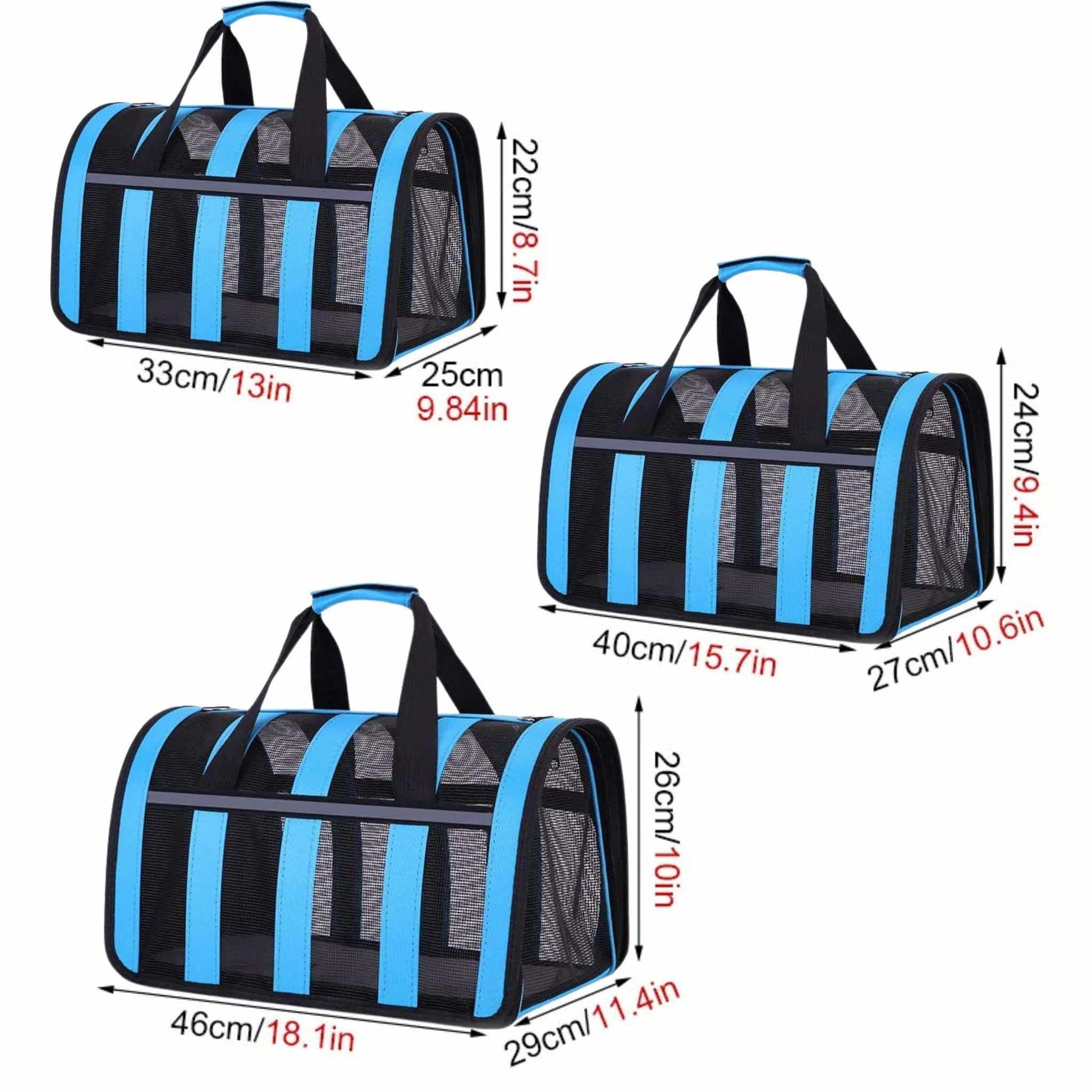 Blue Pet Carrying Bag Large Capacity Portable Breathable Shoulder Bag For Outdoor Use Suitable For All Seasons - TrendyPet's Zone