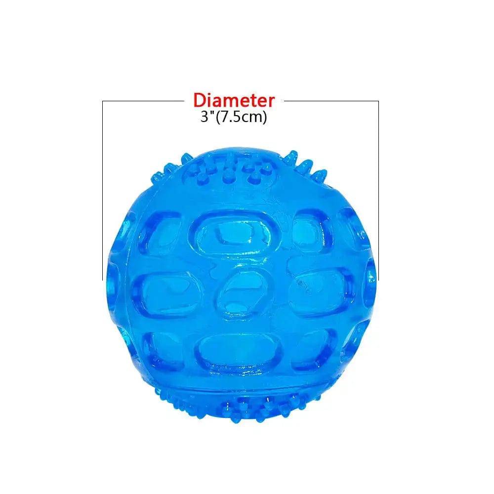 Blue Pet Dog Puppy Sounding Toy Squeaky Tooth Cleaning Ball Playing Pet Teeth Chew Rubber Toy Float Funny Pet Dental Care Accessories - TrendyPet's Zone