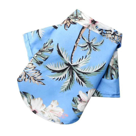 Blue Pet Hawaiian Beach Style T-Shirts Thin Breathable Summer Clothes for Small Dog Puppy Pet Cat Kitten Vest - TrendyPet's Zone