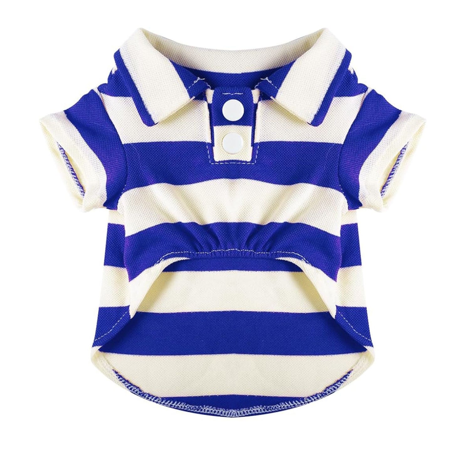 Blue pet polo shirt for cats, casual summer clothing from TrendyPet's Zone, suitable for small and large kittens.