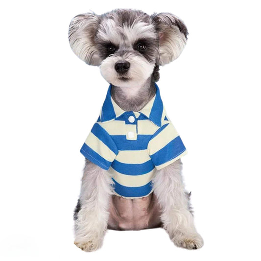Blue Pet Polo Shirt Summer Dog Clothes Casual Clothing for Small Large Puppy T-shirt Shirts - TrendyPet's Zone