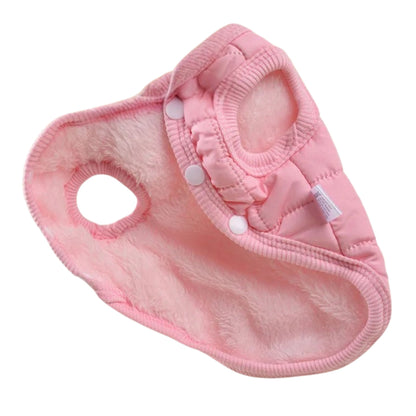 Pink quilted dog vest jacket by TrendyPet's Zone, lightweight, warm, stylish coat designed for small dogs.