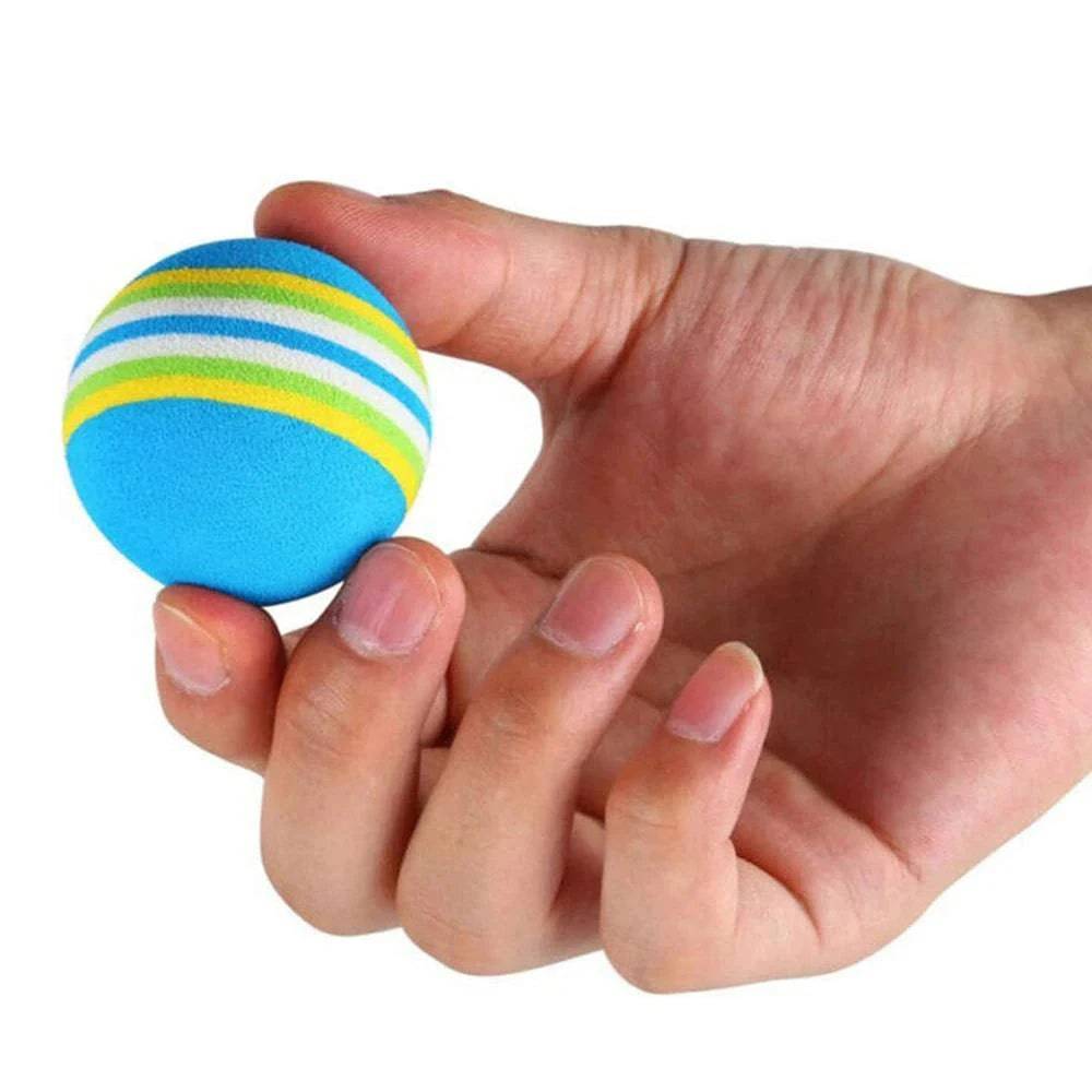 Blue Rainbow Cat Toy Balls Soft Foam Interactive Indoor Kittens Favorite Chase Quiet Play Sponge Ball - TrendyPet's Zone
