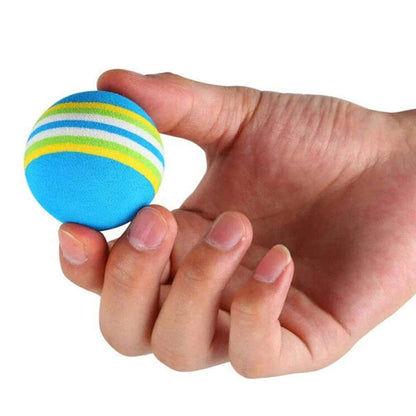 Blue Rainbow Cat Toy Balls Soft Foam Interactive Indoor Kittens Favorite Chase Quiet Play Sponge Ball - TrendyPet's Zone