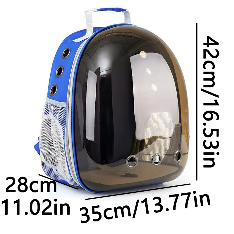Blue Red Pet Carrier Backpack Transparent Capsule Bubble Backpack TrendyPet's Zone