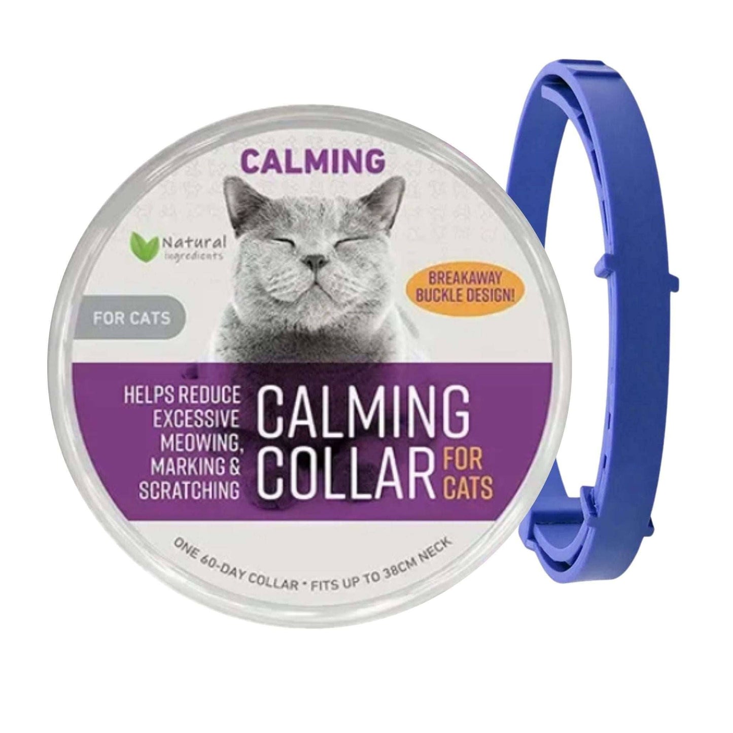 Blue Safe Cat Calming Collar 1Pack/60Days Adjustable Anxiety Reduction Pheromone Lasting Natural Calm Pet Collar Boxed OPP Bag - TrendyPet's Zone