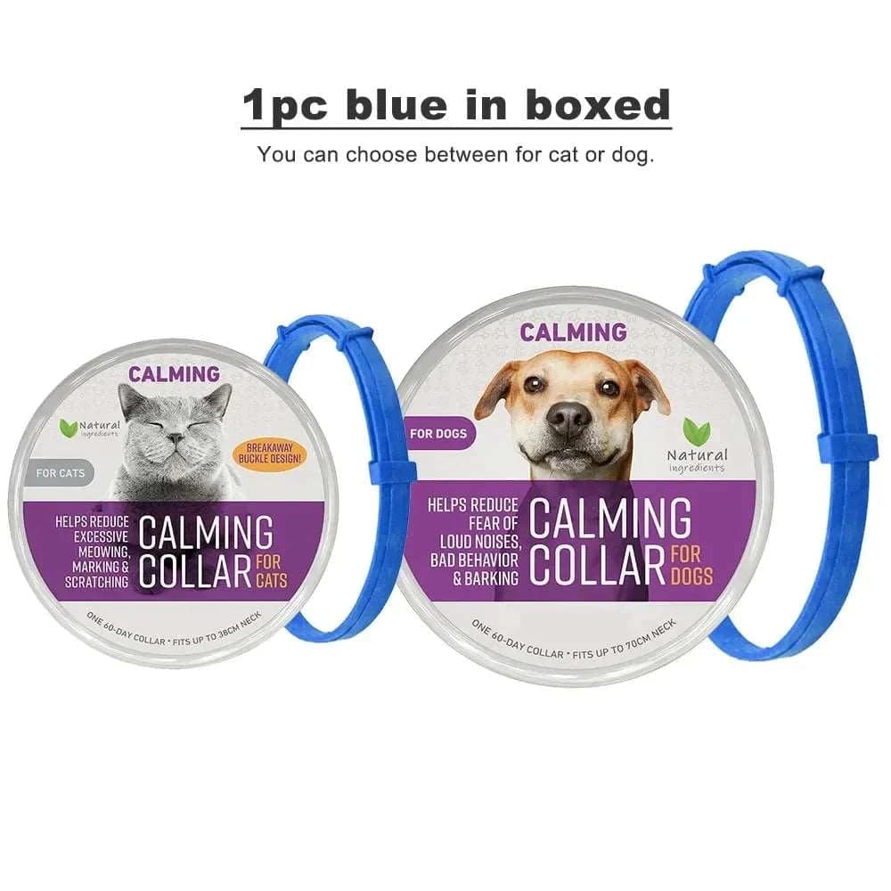 Blue Safe Cat Calming Collar 1Pack/60Days Adjustable Anxiety Reduction Pheromone Lasting Natural Calm Pet Collar Boxed OPP Bag - TrendyPet's Zone