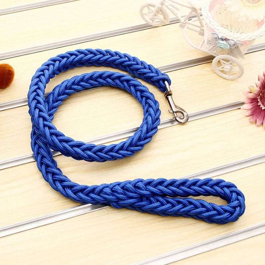 Blue Super Strong Coarse Nylon Dog Leash Double Row Adjustable Collar For Medium Large Dogs - TrendyPet's Zone
