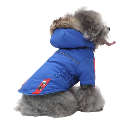 Blue Warm Pet Dog Clothes Winter Jacket Hooded Coat TrendyPet's Zone