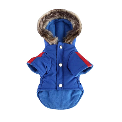 Blue Warm Pet Dog Clothes Winter Jacket Hooded Coat TrendyPet's Zone