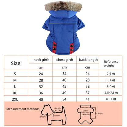 Blue Warm Pet Dog Clothes Winter Jacket Hooded Coat TrendyPet's Zone