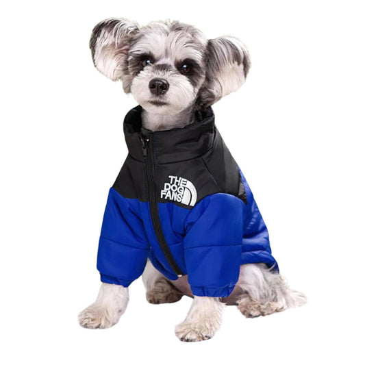 Blue Warm Stylish Dog Windproof Snow Cold Weather Coats Jackets for Puppies Small Medium Large Dogs - TrendyPet's Zone