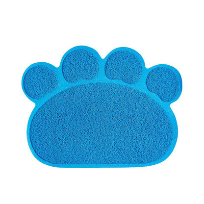 Blue waterproof pet litter mat by TrendyPet's Zone, non-slip PVC with high resilience fiber, trapping cat litter effectively.