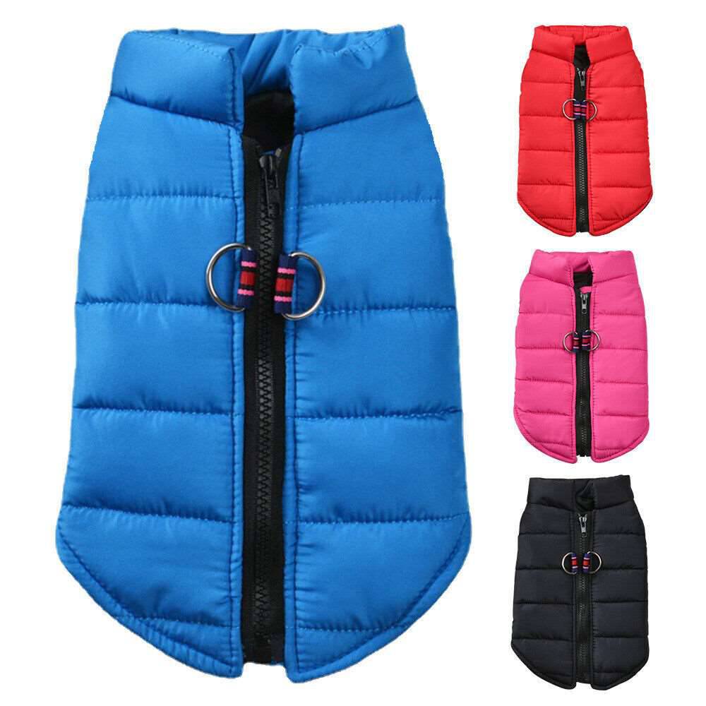 Blue Windproof Pet Dog Coat Jacket Winter Warm Padded Vest TrendyPet's Zone