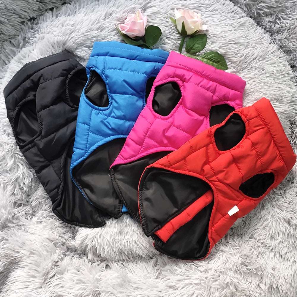 Blue Windproof Pet Dog Coat Jacket Winter Warm Padded Vest TrendyPet's Zone