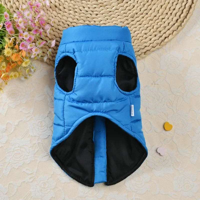 Blue Windproof Pet Dog Coat Jacket Winter Warm Padded Vest TrendyPet's Zone
