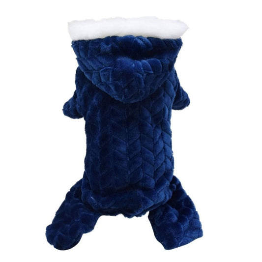 Blue Winter Pet Dog Clothes Thicker Polyester Cotton Coat Jumpsuit Four-Legged Down Puppy Jackets - TrendyPet's Zone