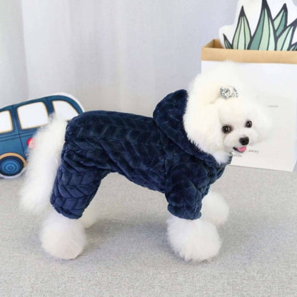 Blue Winter Pet Dog Clothes Thicker Polyester Cotton Coat Jumpsuit Four-Legged Down Puppy Jackets - TrendyPet's Zone