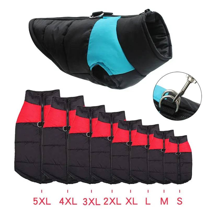 Blue Winter Warm Dog Clothes Waterproof Vest Zipper Jacket Coat - TrendyPet's Zone