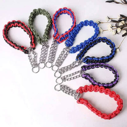 Blue Woven Dog Collars P Chain Nylon Adjustable Collar For Small Medium And Large Dogs - TrendyPet's Zone