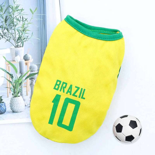 Brazil Pet Clothes Dog Sport Jersey Clothes for Summer Apparel Basketball Clothing Puppy T-Shirts - TrendyPet's Zone