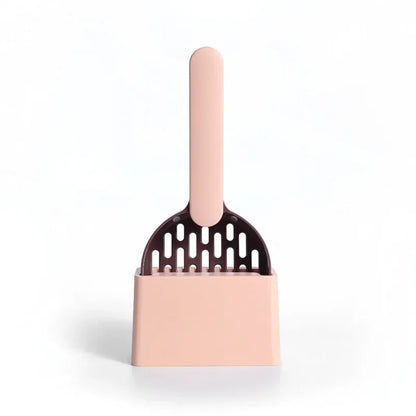 Brown cat litter scoop set with filter and fine hole design for easy cleaning and waste removal by TrendyPet's Zone.