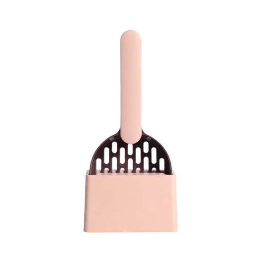 Brown cat litter scoop set with filter and fine hole design from TrendyPet's Zone, ideal for easy cleaning and waste removal.