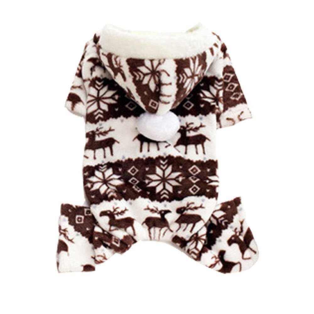 Brown Cozy Christmas Elk Pet Costume Trendy Dog Cat Sweater - TrendyPet's Zone