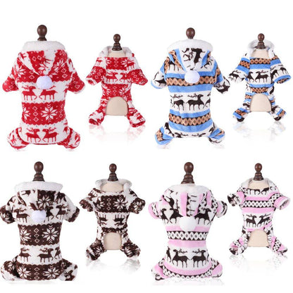 Brown Cozy Christmas Elk Pet Costume Trendy Dog Cat Sweater - TrendyPet's Zone