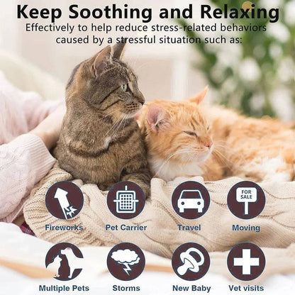 Brown Safe Cat Calming Collar 1Pack/60Days Adjustable Anxiety Reduction Pheromone Lasting Natural Calm Pet Collar Boxed OPP Bag TRENDYPET'S ZONE
