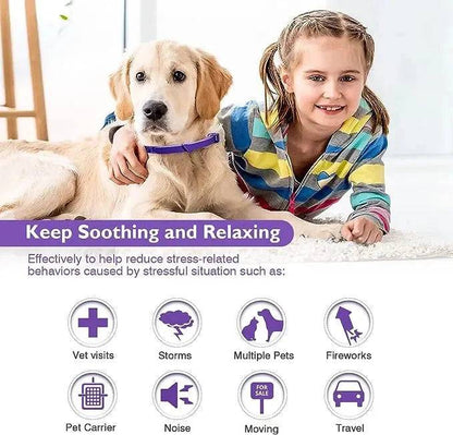 Brown Safe Dog Calming Collar 1Pack/60Days Adjustable Anxiety Reduction Pheromone Lasting Natural Calm Pet Collar Boxed OPP Bag - TrendyPet's Zone