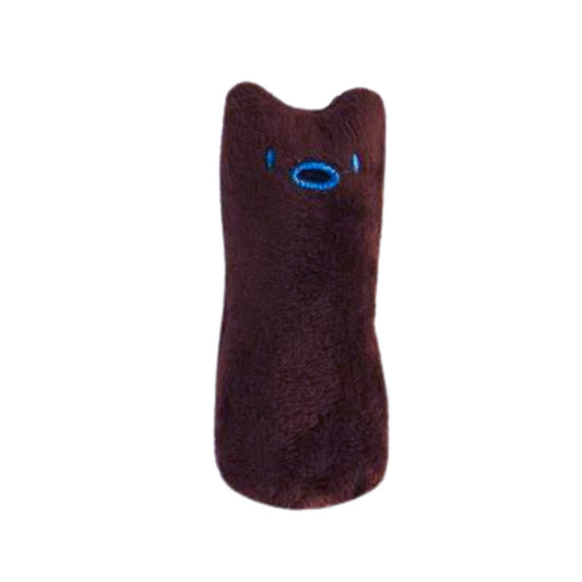 Brown Teeth Grinding Catnip Toys Funny Interactive Plush Cat Toy Pet Kitten Chewing Vocal Toy Claws Thumb Bite Cat Mint - TrendyPet's Zone