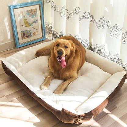 Brown Warm Comfortable Dog Sleeping Sofa Bed Soft PP Cotton Nest For Small Medium Large Dogs Pet Puppy Kennel Basket Mat - TrendyPet's Zone