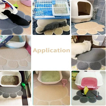 Pink waterproof pet litter mat by TrendyPet's Zone, non-slip PVC trap pad for cats and small dogs, high resilience fiber surface.