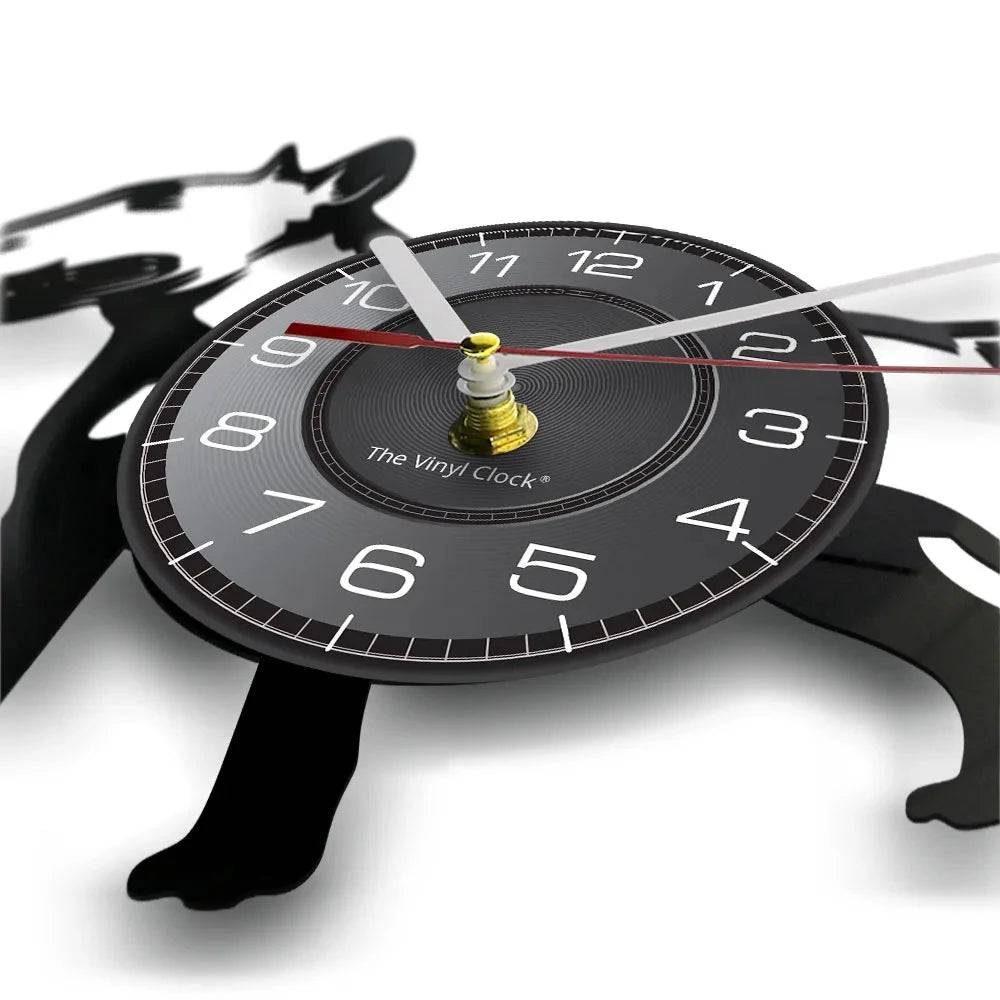 Bullterrier Vinyl Record (LED) Silent Wall Clock Dog Spiral Timepiece Puppy Doggie Pet Wall Gift TRENDYPET'S ZONE