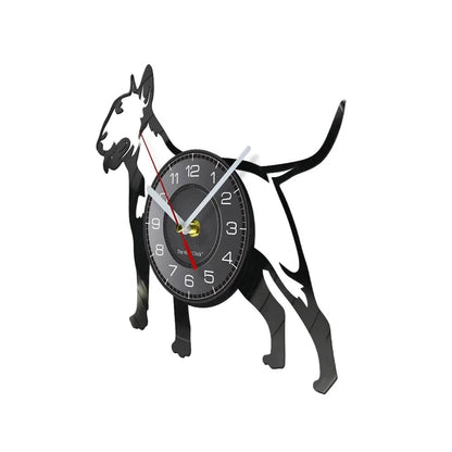 Bullterrier Vinyl Record (WITHOUT LED) Silent Wall Clock Dog Spiral Timepiece Puppy Doggie Pet Wall Gift TRENDYPET'S ZONE