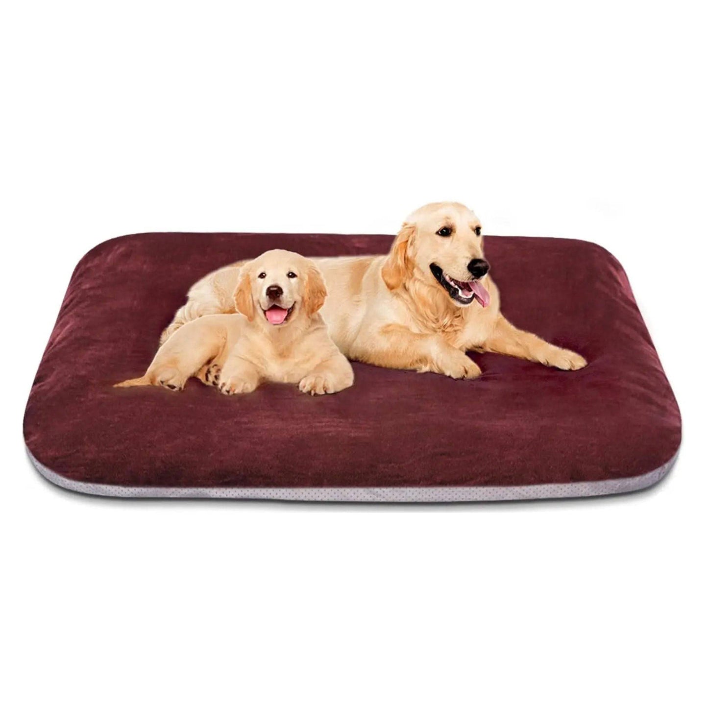 Burgundy Orthopedic Foam Dog Bed with Removable and Washable Cover for Large Dogs, Anti-Slip Bottom Jumbo Size 47" x 39" x 4" TRENDYPET'S ZONE